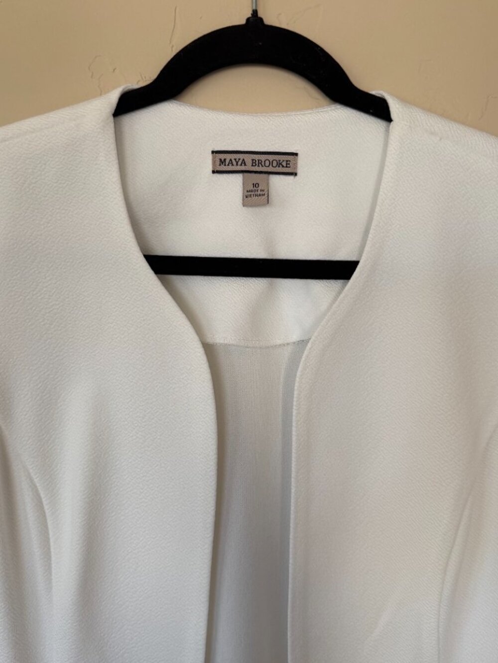 Maya Brooke White Lace Jacket Overlay Sheer Sleeve Formal Elegant Size 10 - Picture 5 of 5